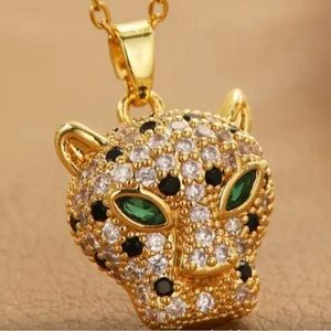 GOLD PANTHER NECKLACE 22-IN ADJUSTABLE CHAIN